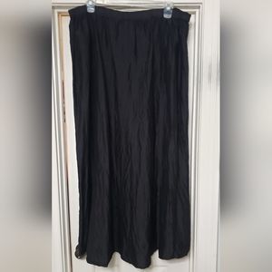 FLAX Black silk maxi skirt - "I AM SUPPORTIVE"- 3G